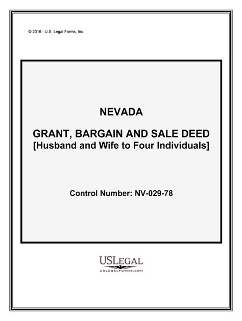 Nevada Grant Bargain Sale Deed Form Guide