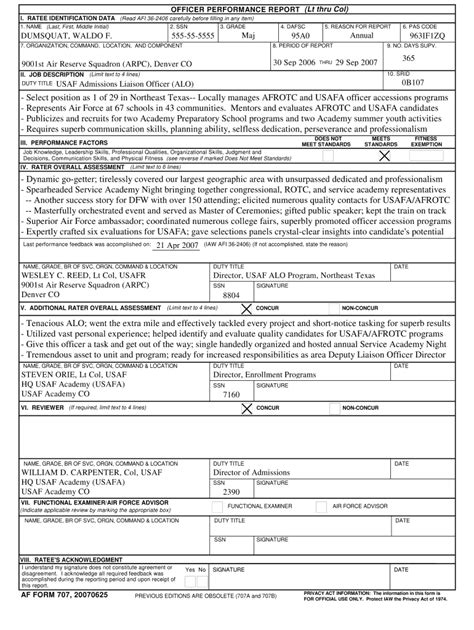 New Air Force Opr Form: What You Need To Know