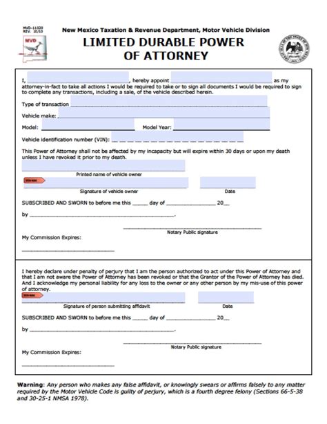 New Mexico Medical Power Of Attorney Form Free