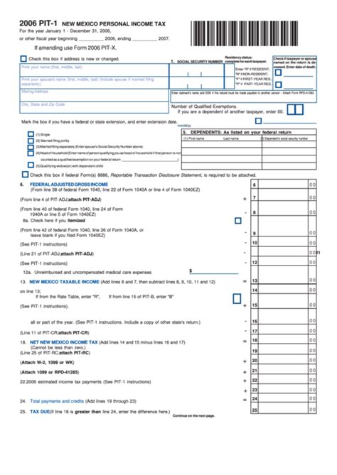 New Mexico Pit-1 Form: A Guide To Filing Taxes