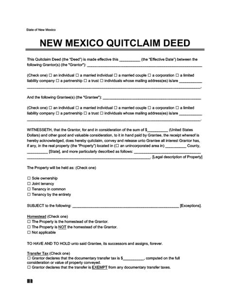 New Mexico Quitclaim Deed Form: A Step-By-Step Guide