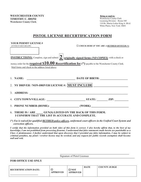 New York Pistol License Recertification Form: A Step-By-Step Guide