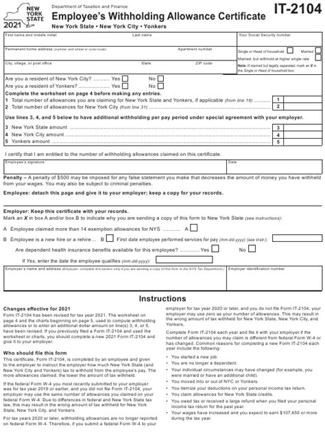 New York State Withholding Form: A Comprehensive Guide