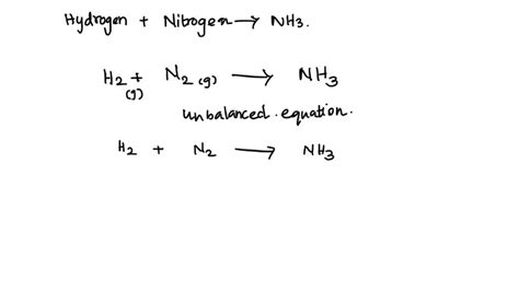 Nitrogen And Hydrogen React To Form Ammonia Gas