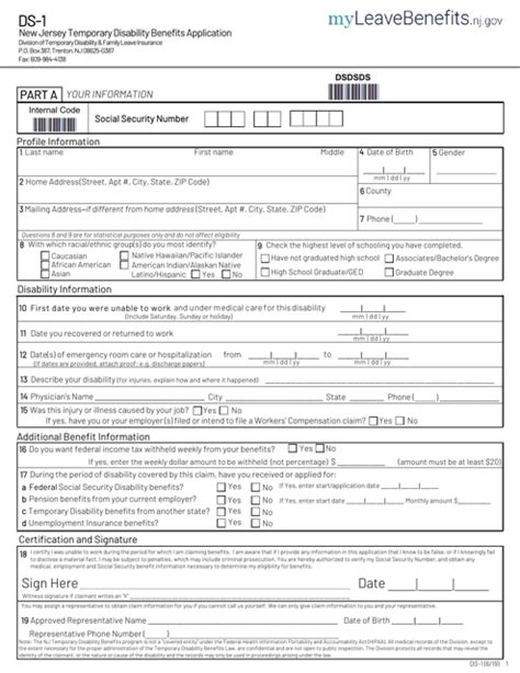 Nj Ds-1 Disability Form: 5 Essential Filing Tips