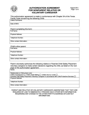 Non-Parent Relative Authorization Agreement Form Guide