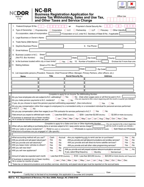 North Carolina Business Registration Form Nc-Br Guide