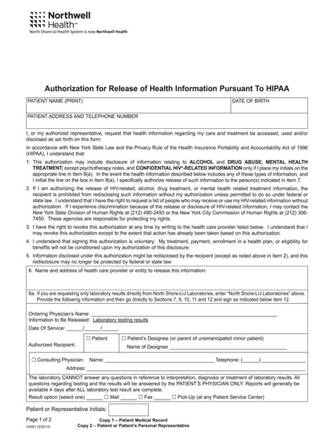 Northwell Hipaa Form: Secure Patient Data Made Easy