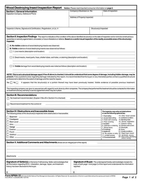 Npma 33 Form: Understanding Pest Management Records