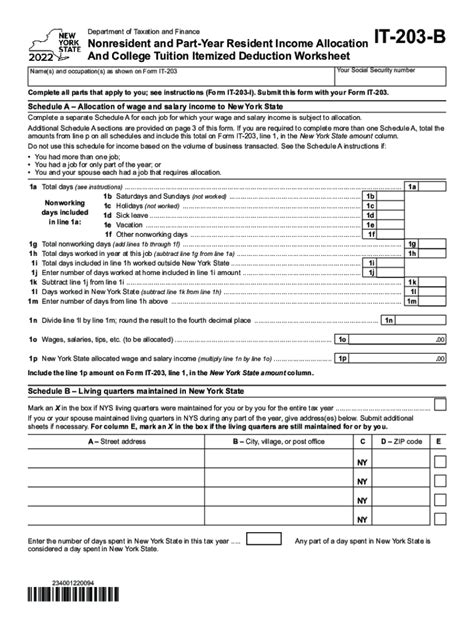 Ny Form It-203-B: 7 Essential Filing Instructions