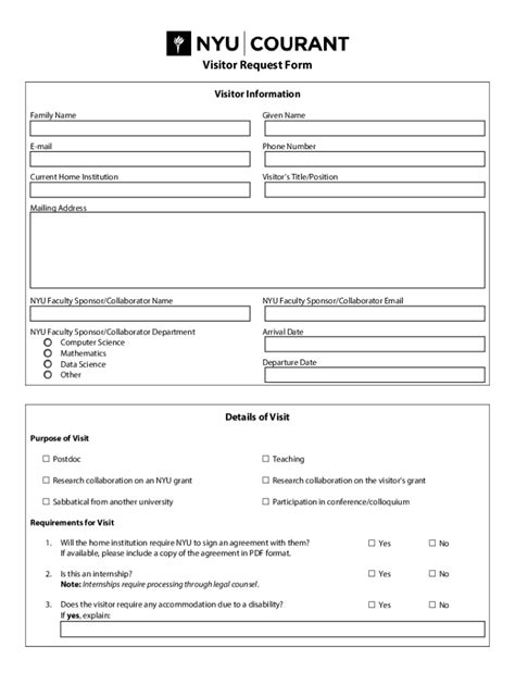 Nyu Visitor Form: A Simple Guide For Campus Guests