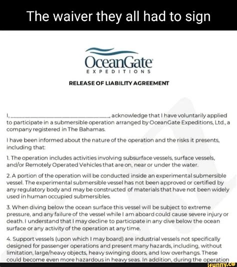 Oceangate Waiver Form Explained In 5 Key Points