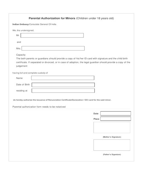 Oci Parent Authorization Form: A Complete Guide