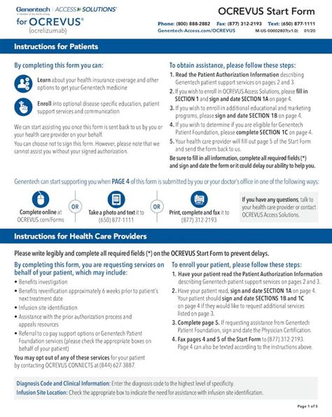 Ocrevus Start Form By Genentech: Streamlined Access Made Easy