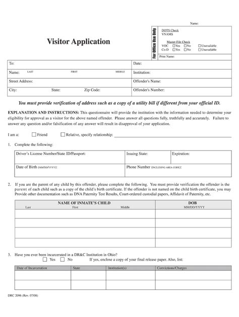 Odrc Visitation Form: Apply Online With Ease Today