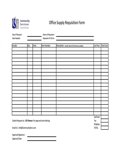 Office Supply Order Form Template In Excel