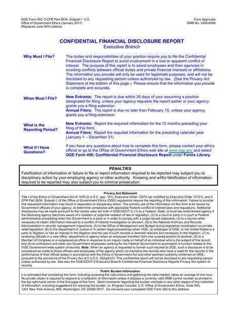 Oge 450 Form: A Guide For Public Filers