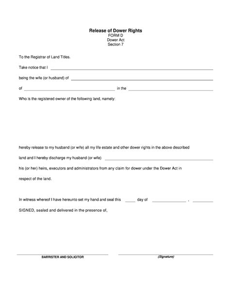 Ohio Dower Rights Release Form: A Comprehensive Guide