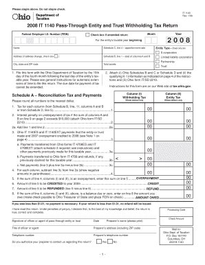 Ohio It 1140 Form: A Comprehensive Filing Guide