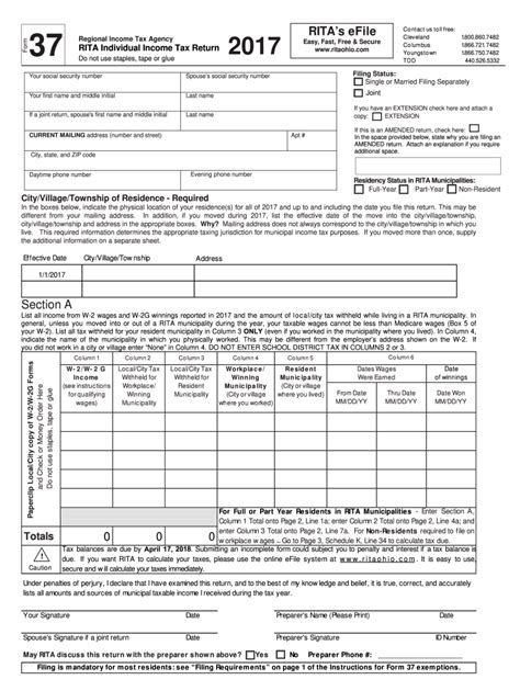 Ohio Rita Form 37: 7 Essential Filing Requirements