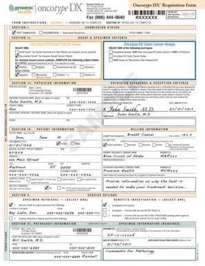 Oncotype Dx Test Order Form Guide For Cancer Patients