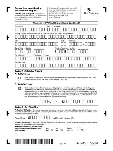 One America 401k Withdrawal Form Guide