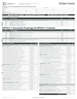 Optavia Order Form: Easy Meal Planning Made Simple