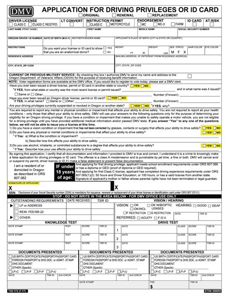 Oregon Dmv Forms: Download And Print For Free