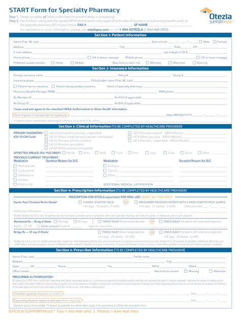 Otezla Support Plus Start Form Guide