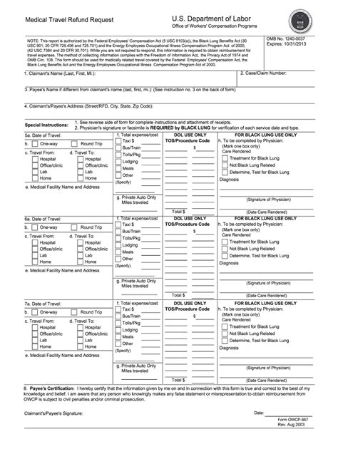 Owcp Form 957: A Guide For Federal Employees