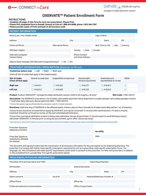 Oxervate Enrollment Form: Streamlined Application Process