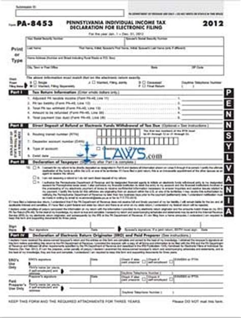 Pa Form 8453: A Guide To Electronic Filing