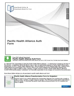 Pacific Health Alliance Authorization Form Guide