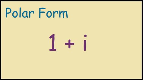 Polar Form Of 1 I Explained In 5 Minutes