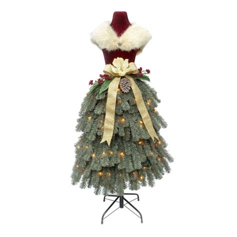 Pre Lit Dress Form Christmas Tree Display