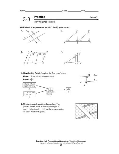 Proving Lines Parallel Form K Answers In 3 Steps