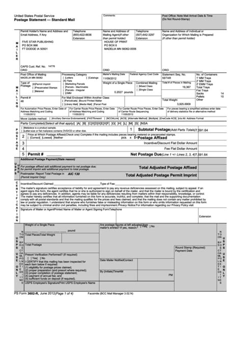 Ps Form 3602-R: A Guide To Simplified Mailing Compliance