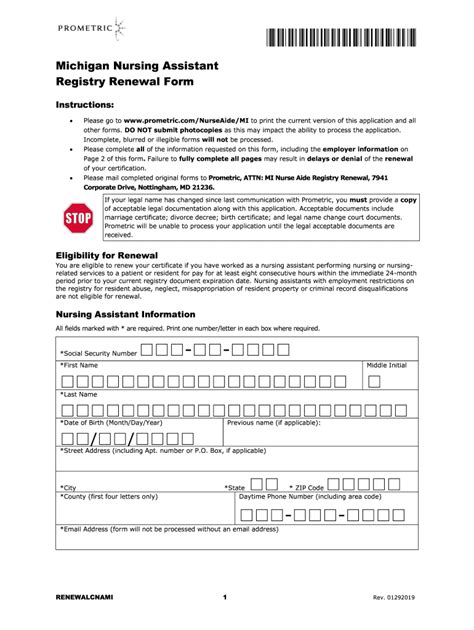 Renew Cna License With Prometric Renewal Form Made Easy