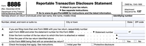 Reporting Abusive Tax Schemes With Federal Form 8886