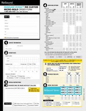 Resound Omnia Order Form: Simplified Ordering Process