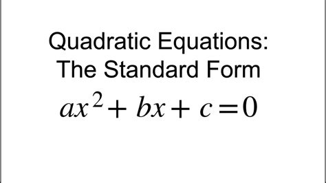 Rewrite Quadratic Functions In Standard Form Easily