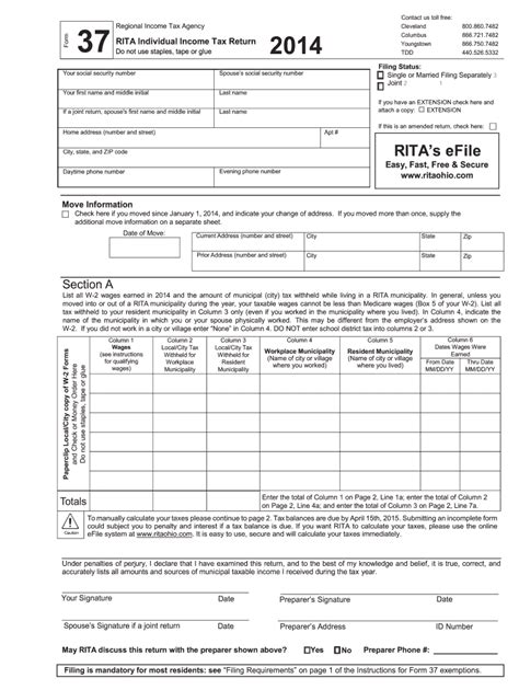 Rita Form 37 Filing Instructions Made Easy