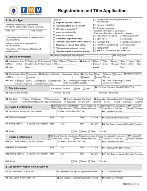 Rmv 1 Form: Your Guide To Progressive Registration