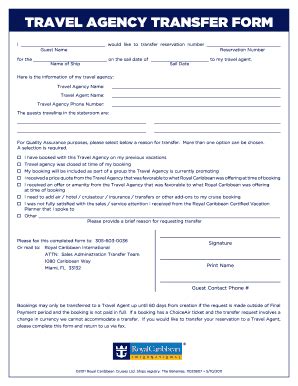 Royal Caribbean Agency Transfer Form Made Easy