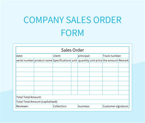 Sales Order Form Template Excel For Easy Management