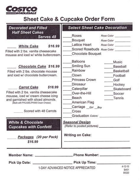 Sams Club Cake Order Form Online Made Easy