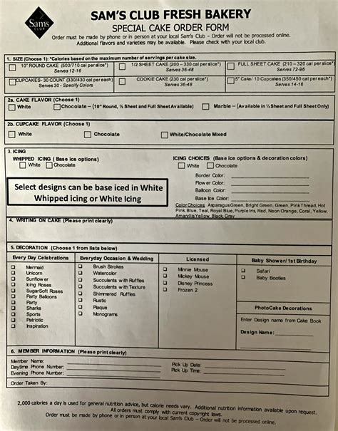 Sams Club Cake Order Form: Easy Ordering Made Simple