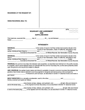 San Bernardino County Quit Claim Deed Form Download