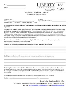 Sap Appeal Form Liberty University: A Step-By-Step Guide