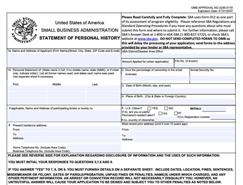 Sba Form 912 No Longer Required: What You Need Know